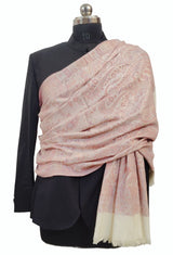 Pink colour Mens Jamawar Shawl with Jaal design