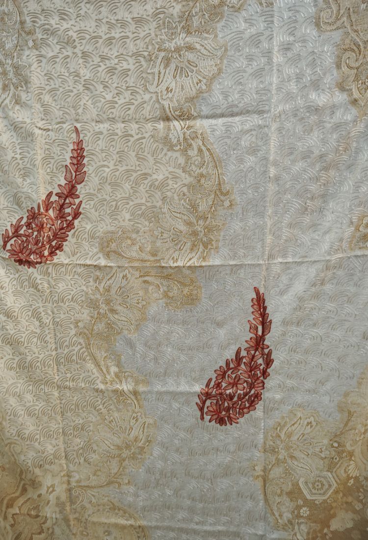 Beige Colour Embroidery Shawl