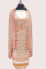 Pastel Yellow colour salwar kameez With Stole