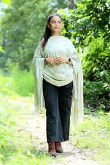 Off White colour shawl - CraftKashmir