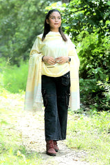 Cream colour shawl - CraftKashmir