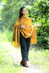 Yellow colour shawl - CraftKashmir