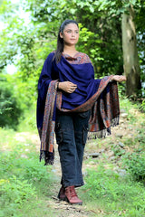 Blue colour shawl - CraftKashmir
