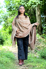 Beige colour shawl - CraftKashmir
