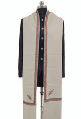 Cream colour Mens Border shawl