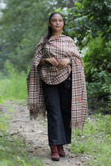 Beige colour shawl - CraftKashmir