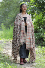 Beige colour shawl - CraftKashmir