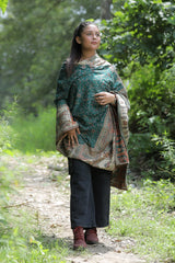 Sea Green colour shawl - CraftKashmir