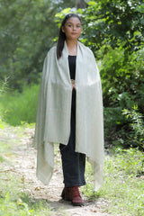Off White colour shawl - CraftKashmir