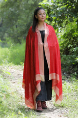 Red colour shawl - CraftKashmir