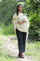 Cream colour shawl - CraftKashmir