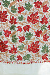 White colour shawl - CraftKashmir
