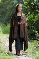 Black colour shawl - CraftKashmir