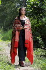Orange colour shawl - CraftKashmir