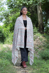 White colour shawl - CraftKashmir