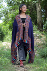 Blue colour shawl - CraftKashmir