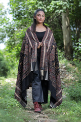 Black colour shawl - CraftKashmir