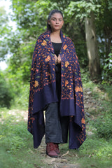 Blue colour shawl - CraftKashmir