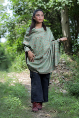 Green colour shawl - CraftKashmir