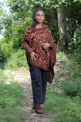 Brown colour shawl - CraftKashmir