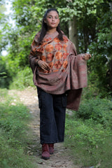 Brown colour shawl - CraftKashmir
