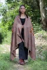 Brown colour shawl - CraftKashmir