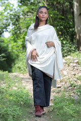 White colour shawl - CraftKashmir