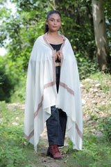 White colour shawl - CraftKashmir