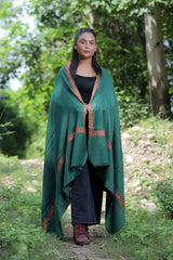 Green colour shawl - CraftKashmir