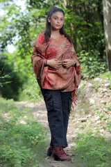 Red colour shawl - CraftKashmir