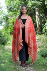 Red colour shawl - CraftKashmir