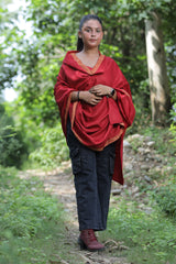 Maroon colour shawl - CraftKashmir