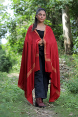 Maroon colour shawl - CraftKashmir