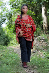 Red colour shawl - CraftKashmir