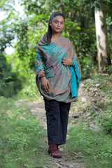 Blue colour shawl - CraftKashmir