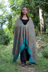 Blue colour shawl - CraftKashmir