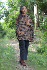 Grey Black colour shawl - CraftKashmir