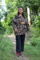 Grey Black colour shawl - CraftKashmir