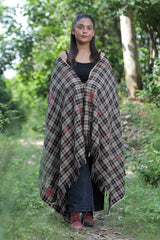 Grey Black colour shawl - CraftKashmir