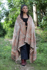 Cream colour shawl - CraftKashmir