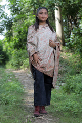 Cream colour shawl - CraftKashmir