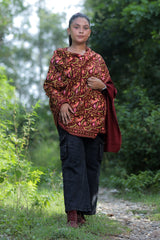 Maroon colour shawl - CraftKashmir