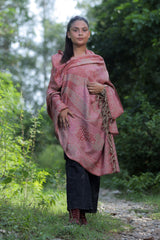 Pink colour shawl - CraftKashmir