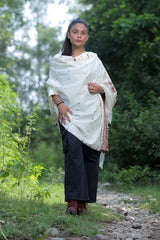 White colour shawl - CraftKashmir