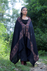 Black colour shawl - CraftKashmir