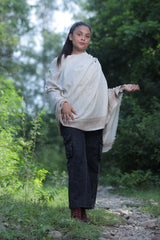 Cream colour shawl - CraftKashmir