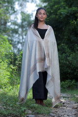 Cream colour shawl - CraftKashmir