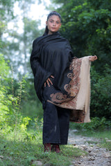 Black colour shawl - CraftKashmir