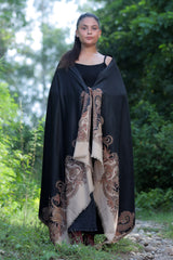 Black colour shawl - CraftKashmir