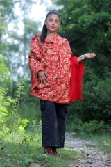 Red colour shawl - CraftKashmir